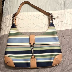 COACH striped shoulder bag.